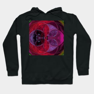 Mosaic Kaleidoscope Flower Red and Purple Hoodie